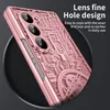 A close-up view of a pink phone case with intricate circuit board-like designs and text overlays. Anteprima dell’immagine prodotto