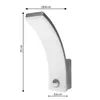 A product shot of a wall-mounted LED lamp with dimensions indicated. Náhled obrázku produktu