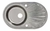 Edelstahl Einbauspüle 78 × 48 cm Oval mit Abtropffläche Produktbild-Vorschau 1
