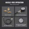 A collage of images showcasing different parts and features of a compression tester kit. Produktbild-Vorschau