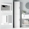 HOMCOM Badezimmerschrank Badschrank hoch schmal mit 2 Türen Produktbild-Vorschau 6