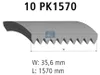 DT Spare Parts Keilrippenriemen 1570mm für VOLVO FM7 Produktbild-Vorschau 2