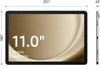 A tablet with dimensions shown, displaying screen size and refresh rate. Produktbild-Vorschau