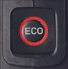 A close-up of an 'ECO' button on a black electronic device, highlighted by a red circular border. Produktbild-Vorschau