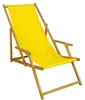 Liegestuhl Gartenliege gelb Sonnenliege Strandliege Holz Produktbild-Vorschau 6