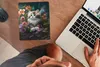 MuchoWow® Mauspad Mousepad Kätzchen - Illustration - Blumen Produktbild-Vorschau 3