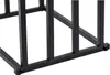Close-up of the base of a black metal stand with vertical bars. Produktbild-Vorschau