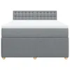 Boxspringbett mit Matratze Hellgrau 140x200 cm Stoff Produktbild-Vorschau 4