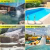 A collage of four different water-related recreational areas: a hot spring, a swimming pool, a natural thermal pool, and a water amusement park. Anteprima dell’immagine prodotto