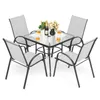 5-teiliges Outdoor Esssets, Gartentisch und 4 stapelbare Produktbild-Vorschau 12