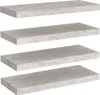 vidaXL Závesné police 4 ks Betónová sivá 60x23,5x3,8 cm MDF Náhľad obrázku produktu 1