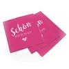 itenga 80x Serviette Schön dass du da bist fuchsia pink Produktbild-Vorschau 3