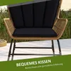 Outsunny 3-tlg. Rattan-Sitzgruppe Gartengarnitur Produktbild-Vorschau 5