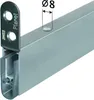 A close-up view of a silver-colored aluminum profile with a bracket attached, showing a measurement annotation. Anteprima dell’immagine prodotto