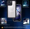 A product image showcasing a phone case with various feature callouts and diagrams. Produktbild-Vorschau