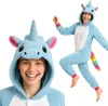 Pigiama Onesie Kigurumi Costume Azzurro Unicorno L: Anteprima dell’immagine prodotto 1