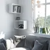 DECORTIE Part Étagère d'angle moderne Blanc , 67 x 47 x 82 Voir les images du produit 1