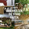 A collage of four images showing different outdoor wooden structures and construction. Voir les images du produit