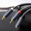 Close-up of three Ugreen audio cables with RCA connectors. Podgląd zdjęcia produktu