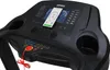 Close-up of the console of a black treadmill with a smartphone mounted on it. Podgląd zdjęcia produktu
