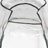 Close-up view of the interior of a baby stroller or bassinet with a clear plastic rain cover. Produktbild-Vorschau