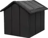 A black fabric dog house with a gray roof, shown from a slightly elevated front-left angle on a white background. Náhled obrázku produktu