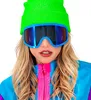 Retro Ski Brille in Neon Farben - 80er Jahre Brille Blau Produktbild-Vorschau 4