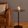 Beistelltisch aus Metall mit Glasplatte Ø 35 x 53 cm Produktbild-Vorschau 3