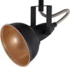 A black and gold track light spotlight is shown against a white background. Voir les images du produit