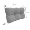 A grey cushion with dimensions indicated by measurement lines and text. Anteprima dell’immagine prodotto