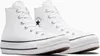 A pair of white Converse Chuck Taylor All Star high-top platform sneakers are shown against a white background. Voir les images du produit