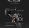 Close-up marketing image of a gimbal stabilizer with feature callouts. Produktbild-Vorschau