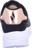 The back view of a black and rose gold sneaker. Voir les images du produit