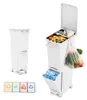 GOPLUS 32L Mülleimer 3 Fächer, 3 in 1 Tretmülleimer mit Produktbild-Vorschau 1