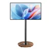 A TV stand with a screen displaying abstract art, isolated on a white background. Anteprima dell’immagine prodotto