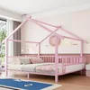 Merax Hausbett aus Metall 140x200cm, Jugendbett mit Produktbild-Vorschau 2
