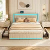 INONEFT Doppelbett Stauraumbett 140x200cm, Polsterbett mit Produktbild-Vorschau 1