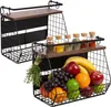 Relaxdays Obstkorb Wandregal 2er Set, Küchenorganizer Produktbild-Vorschau 1