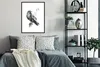 MuchoWow® Gerahmtes Poster Krähe - Vögel - Schwarz und weiß Produktbild-Vorschau 2