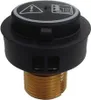 A black safety cap with a threaded metal base. Voir les images du produit