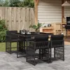 Möbel 5-tlg. Garten-Essgruppe mit Kissen Schwarz Poly Produktbild-Vorschau 1