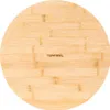 A round bamboo cutting board with the brand name 'TOPFANN' printed in the center. Produktbild-Vorschau