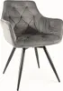Mango Velvet Stuhl grau - 180° drehbar m Produktbild-Vorschau 6