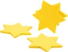 Several yellow star-shaped felt coasters are arranged on a white background. Produktbild-Vorschau