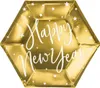 Happy New Year Teller, Gold, 20cm (1 Packung / 6 Stk.) Produktbild-Vorschau 1