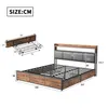 INONEFT 180 × 200 cm Bett mit Schubladen, gepolstertes Produktbild-Vorschau 4