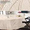 Tischdecke Organisch Abstrakt Beige Oval 160x140cm mit Produktbild-Vorschau 4