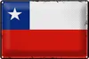 Blechschild Flagge Chiles 30x20cm Retro Flag of Chile Produktbild-Vorschau 1