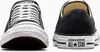 Front and back views of a pair of black Converse All Star sneakers. Voir les images du produit