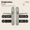 A pair of door handles with accompanying feature callouts. Produktbild-Vorschau